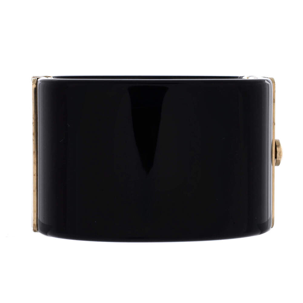 Chanel CC Cuff Bracelet Resin with Metal and Faux Pearls - Picture 2 of 3